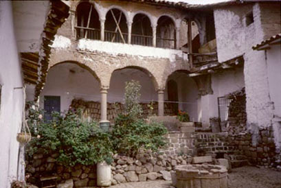 Old courtyard Cusco Peru